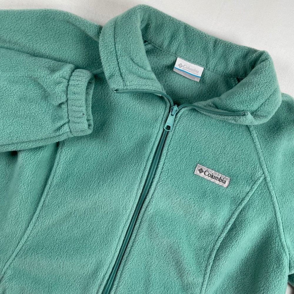 Columbia Fleece Jacket Full Zip Teal Green Women Sportswear Outdoor Casual M
